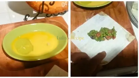 Fill the Egg Roll Wrappers