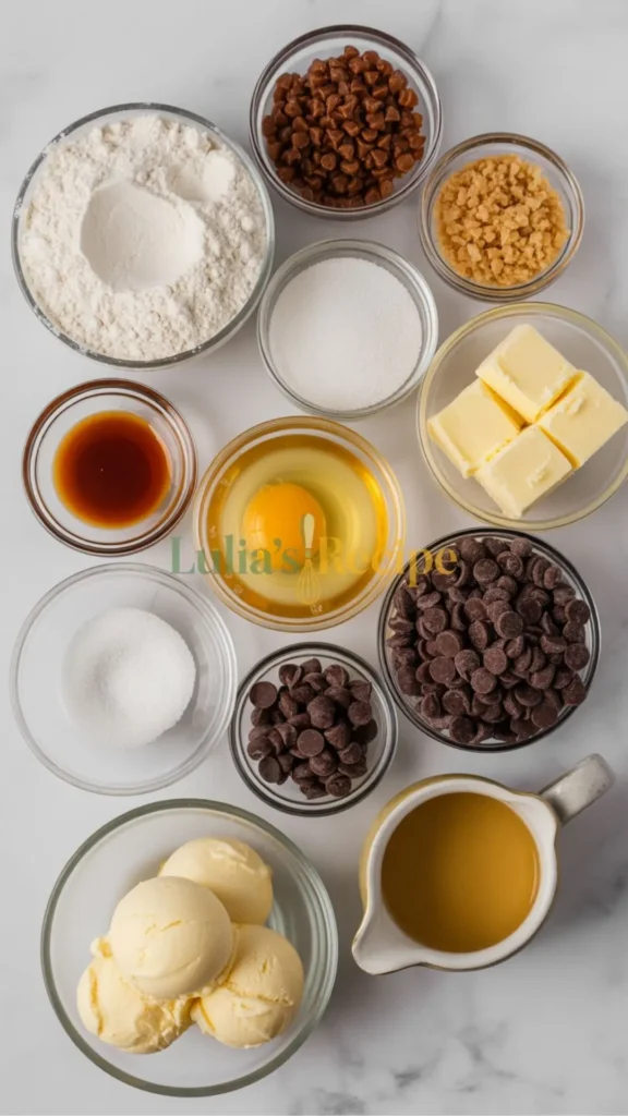 Ingredients for Salted Caramel Pizookie