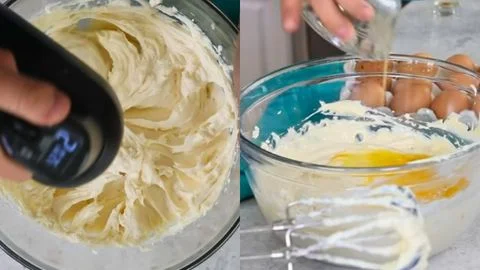 Add Sour Cream and Vanilla & Incorporate Eggs Carefully