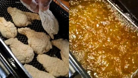 Heat the Frying Oil & Fry the Wings