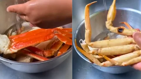 Thaw and Clean the Crab Legs with Inspect and Trim