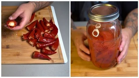 Pack and Submerge the Peppers