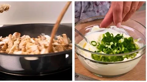 Sauté the Onion and Mushrooms
