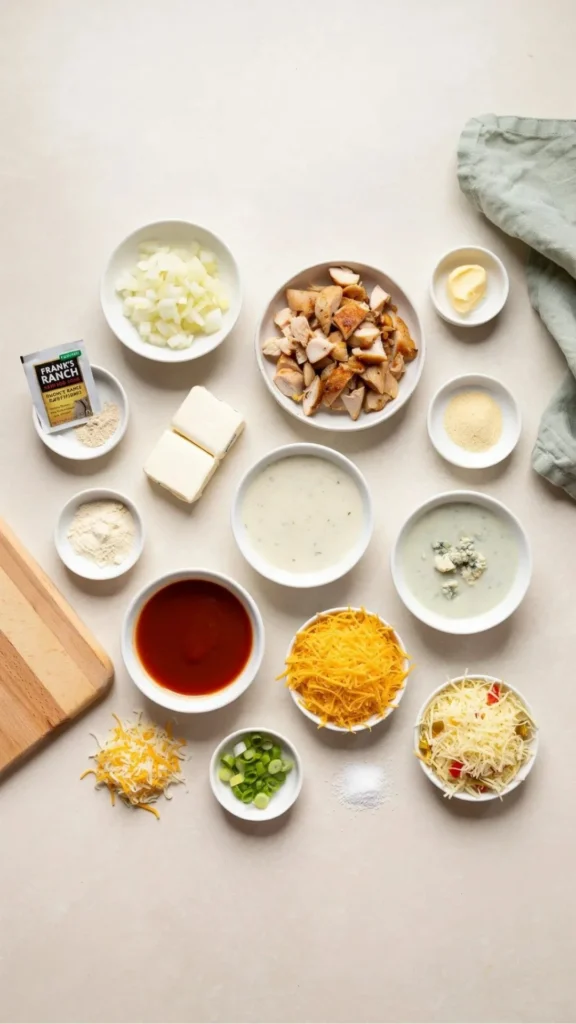 Greek Yogurt Buffalo Chicken Dip Ingredients