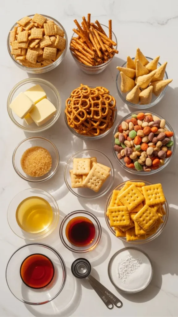 Sweet and Spicy Snack Mix Ingredients