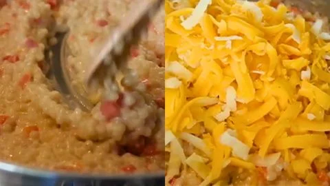 Adjust the consistency & Melt in the cheese