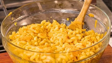 Creating the Cheesy Pasta Base
