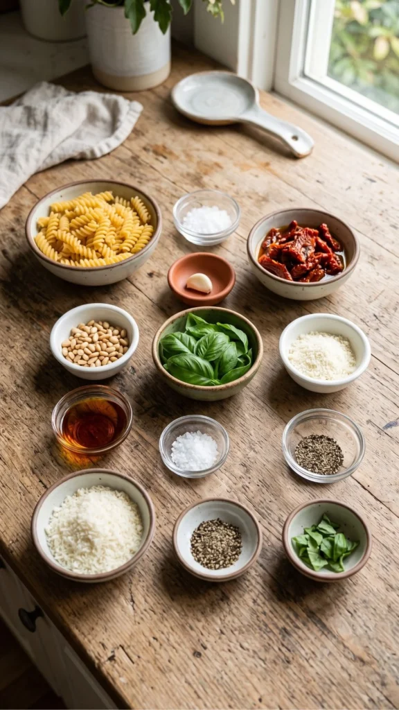 Sun Dried Tomato Pesto Pasta Ingredients