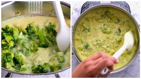 Add the broccoli and simmer