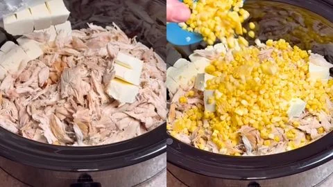 Add the cream cheese and broth & Stir and combine