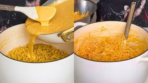 Combine Pasta and Sauce then Layer in More Cheese