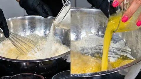 Combine wet and dry then Add the butter