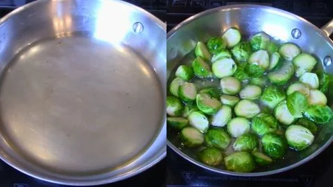 Fry the Brussels Sprouts