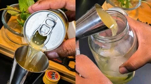 Pour in the Pineapple Juice and Coconut Water