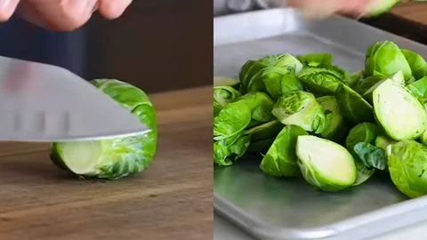 Preheat the Oven then Trim and Halve