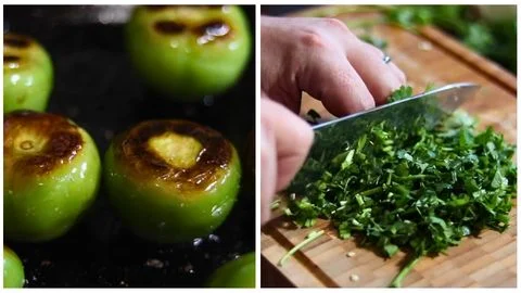Prep the cilantro and onion